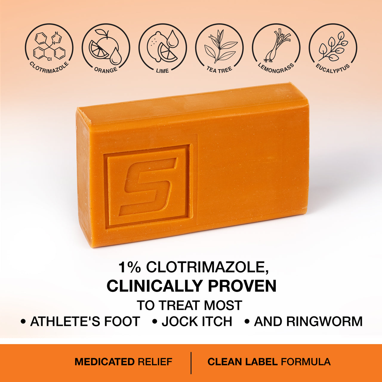 Shield Medicated Antifungal Bar Soap with 1% Clotrimazole